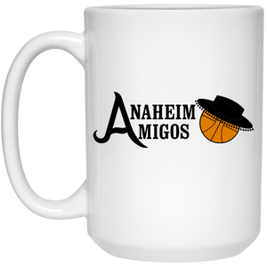 Anaheim Amigos Mug 15 oz. White Glossy Ceramic ABA Basketball Team Anaheim Amigos Mug 15 oz. White Glossy Ceramic ABA Basketball Team