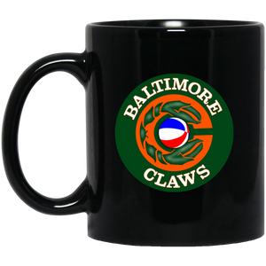 Baltimore Claws Mug 11 oz. Black Glossy Ceramic ABA Basketball Team Baltimore Claws Mug 11 oz. Black Glossy Ceramic ABA Basketball Team