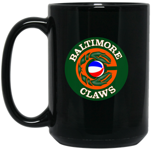 Baltimore Claws Mug 15 oz. Black Glossy Ceramic ABA Basketball Team Baltimore Claws Mug 15 oz. Black Glossy Ceramic ABA Basketball Team