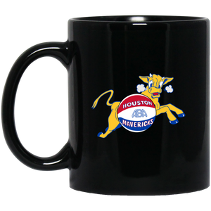 Houston Mavericks Mug 11 oz. Black Glossy Ceramic ABA Basketball Team Houston Mavericks Mug 11 oz. Black Glossy Ceramic ABA Basketball Team