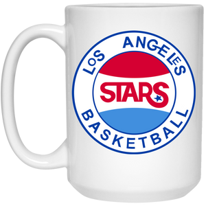 Los Angeles Stars Mug 15 oz. White Glossy Ceramic ABA Basketball Team Los Angeles Stars Mug 15 oz. White Glossy Ceramic ABA Basketball Team