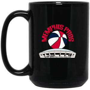 Memphis Pros Mug 15 oz. Black Glossy Ceramic ABA Basketball Team Memphis Pros Mug 15 oz. Black Glossy Ceramic ABA Basketball Team