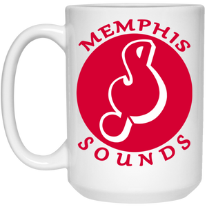 Memphis Sounds Mug 15 oz. White Glossy Ceramic ABA Basketball Team Memphis Sounds Mug 15 oz. White Glossy Ceramic ABA Basketball Team