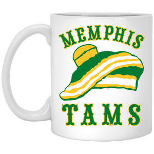 Memphis Tams Mug 11 oz. White Glossy Ceramic ABA Basketball Team Memphis Tams Mug 11 oz. White Glossy Ceramic ABA Basketball Team