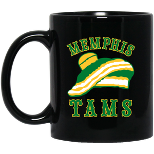 Memphis Tams Mug 11 oz. Black Glossy Ceramic ABA Basketball Team Memphis Tams Mug 11 oz. Black Glossy Ceramic ABA Basketball Team