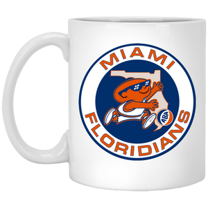 Miami Floridians Mug 11 oz. White Glossy Ceramic ABA Basketball Team Miami Floridians Mug 11 oz. White Glossy Ceramic ABA Basketball Team