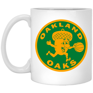 Oakland Oaks Mug 11 oz. White Glossy Ceramic ABA Basketball Team Oakland Oaks Mug 11 oz. White Glossy Ceramic ABA Basketball Team