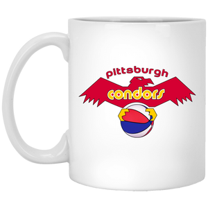 Pittsburgh Condors Mug 11 oz. White Glossy Ceramic ABA Basketball Team Pittsburgh Condors Mug 11 oz. White Glossy Ceramic ABA Basketball Team