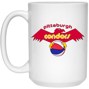 Pittsburgh Condors Mug 15 oz. White Glossy Ceramic ABA Basketball Team Pittsburgh Condors Mug 15 oz. White Glossy Ceramic ABA Basketball Team