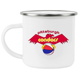 Pittsburgh Condors Camping Mug 12 oz. Enamel ABA Basketball Team Pittsburgh Condors Camping Mug 12 oz. Enamel ABA Basketball Team