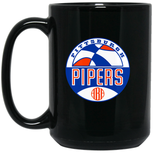 Pittsburgh Pipers Mug 15 oz. Black Glossy Ceramic ABA Basketball Team Pittsburgh Pipers Mug 15 oz. Black Glossy Ceramic ABA Basketball Team