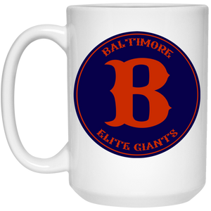 Baltimore Elite Giants Large Drink Mug 15 oz. Negro Leagues Baseball Team color White Baltimore Elite Giants Large Drink Mug 15 oz. Negro Leagues Baseball Team color White