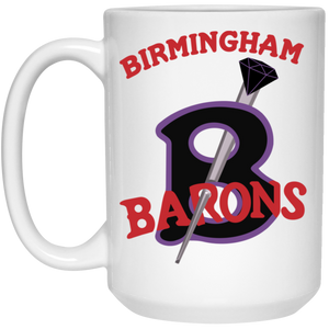 Birmingham Black Barons Large Drink Mug 15 oz. Glossy Ceramic Negro Leagues Baseball Team color White Birmingham Black Barons Large Drink Mug 15 oz. Glossy Ceramic Negro Leagues Baseball Team color White