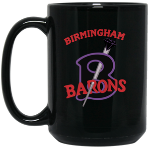 Birmingham Black Barons Mug 15 oz. Black Glossy Ceramic Negro Leagues Baseball Team Birmingham Black Barons Mug 15 oz. Black Glossy Ceramic Negro Leagues Baseball Team