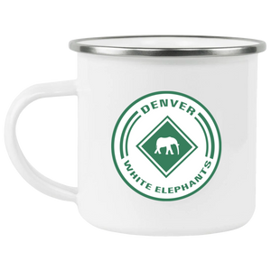 Denver White Elephants Camping Mug 12 oz. Enamel Negro Leagues Baseball Team Denver White Elephants Camping Mug 12 oz. Enamel Negro Leagues Baseball Team