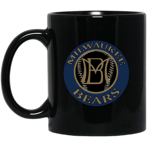 Milwaukee Bears Mug 11 oz. Black Glossy Ceramic Negro Leagues Baseball Team Milwaukee Bears Mug 11 oz. Black Glossy Ceramic Negro Leagues Baseball Team