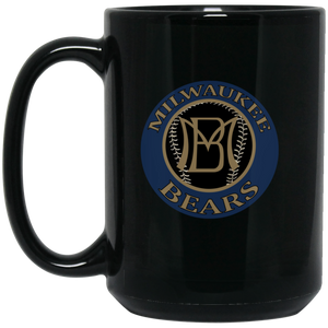 Milwaukee Bears Mug 15 oz. Black Glossy Ceramic Negro Leagues Baseball Team Milwaukee Bears Mug 15 oz. Black Glossy Ceramic Negro Leagues Baseball Team