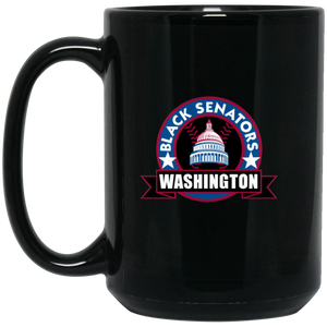 Washington Black Senators Mug 15 oz. Black Glossy Ceramic Negro Leagues Baseball Team Washington Black Senators Mug 15 oz. Black Glossy Ceramic Negro Leagues Baseball Team