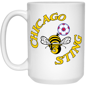 Chicago Sting Mug 15 oz. White Glossy Ceramic NASL Soccer Team color White Chicago Sting Mug 15 oz. White Glossy Ceramic NASL Soccer Team color White