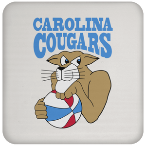 Carolina Cougars ABA Basketball Team Drink Coaster color White Carolina Cougars ABA Basketball Team Drink Coaster color White