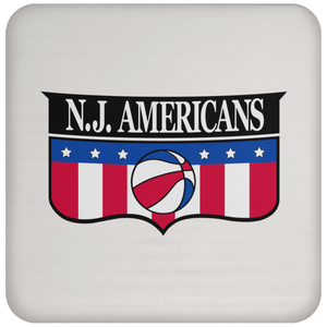 New Jersey Americans Coaster NBA Basketball Team color White New Jersey Americans Coaster NBA Basketball Team color White