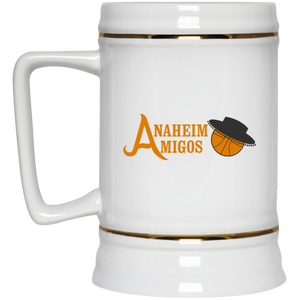 Anaheim Amigos ABA 22 oz. Beer Stein American Basketball Association Team color White Anaheim Amigos ABA 22 oz. Beer Stein American Basketball Association Team color White