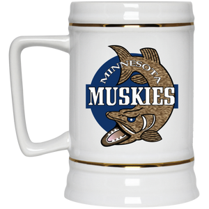 Minnesota Muskies ABA Ceramic Beer Stein 22 oz. American Basketball Association Team color White Minnesota Muskies ABA Ceramic Beer Stein 22 oz. American Basketball Association Team color White