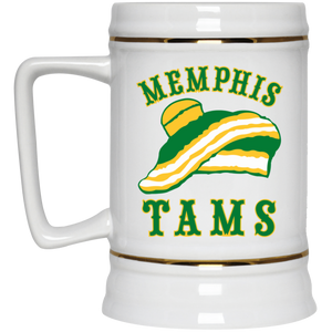 Memphis Tams ABA Ceramic Beer Stein 22 oz. American Basketball Association Team color White Memphis Tams ABA Ceramic Beer Stein 22 oz. American Basketball Association Team color White