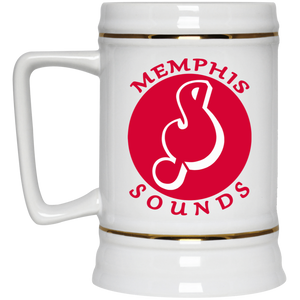 Memphis Sounds ABA Ceramic Beer Stein 22 oz. American Basketball Association Team color White Memphis Sounds ABA Ceramic Beer Stein 22 oz. American Basketball Association Team color White