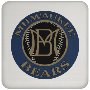 Milwaukee Bears Negro Leagues Baseball Drink Coaster color White Milwaukee Bears Negro Leagues Baseball Drink Coaster color White
