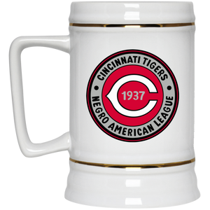 Cincinnati Tigers Beer Stein Mug Ceramic 22 Oz. Capacity Negro Leagues Baseball color White Cincinnati Tigers Beer Stein Mug Ceramic 22 Oz. Capacity Negro Leagues Baseball color White