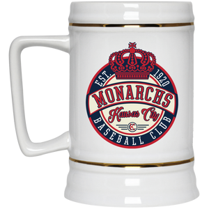 Kansas City Monarchs Beer Stein Mug Ceramic 22 Oz. Capacity Negro Leagues Baseball color White Kansas City Monarchs Beer Stein Mug Ceramic 22 Oz. Capacity Negro Leagues Baseball color White