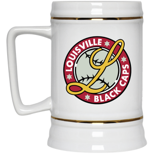 Louisville Black Caps Beer Stein Mug Ceramic 22 Oz. Capacity Negro Leagues Baseball color White Louisville Black Caps Beer Stein Mug Ceramic 22 Oz. Capacity Negro Leagues Baseball color White
