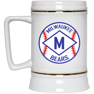 Milwaukee Bears Beer Stein Mug Ceramic 22 Oz. Capacity Negro Leagues Baseball color White Milwaukee Bears Beer Stein Mug Ceramic 22 Oz. Capacity Negro Leagues Baseball color White