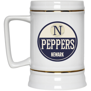 Newark Peppers Beer Stein Mug Ceramic 22 Oz. Capacity Negro Leagues Baseball color White Newark Peppers Beer Stein Mug Ceramic 22 Oz. Capacity Negro Leagues Baseball color White