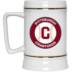 Pittsburgh Crawfords Beer Stein Mug Ceramic 22 Oz. Capacity Negro Leagues Baseball team color White Pittsburgh Crawfords Beer Stein Mug Ceramic 22 Oz. Capacity Negro Leagues Baseball team color White