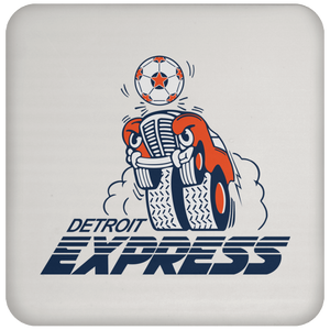 Detroit Express NASL Soccer Team Drink Coaster Pad color White Detroit Express NASL Soccer Team Drink Coaster Pad color White