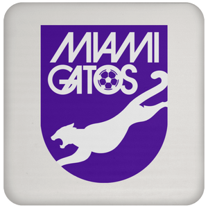 Miami Gatos NASL Soccer Team Coaster Pad color White Miami Gatos NASL Soccer Team Coaster Pad color White