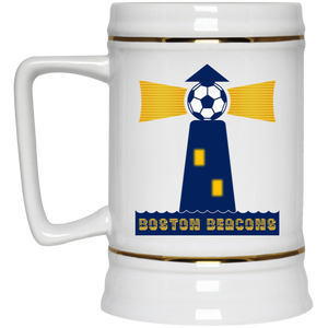 Boston Beacons NASL Soccer Team Ceramic Beer Stein Mug 22 Oz. Capacity color White Boston Beacons NASL Soccer Team Ceramic Beer Stein Mug 22 Oz. Capacity color White