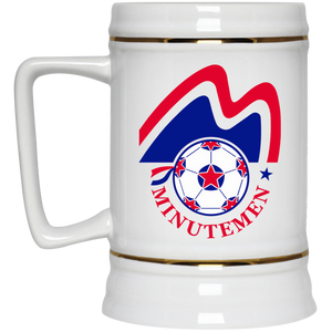 Boston Minutemen NASL Soccer Team Beer Mug Stein Drinkware 22 Oz. Capacity color White Boston Minutemen NASL Soccer Team Beer Mug Stein Drinkware 22 Oz. Capacity color White
