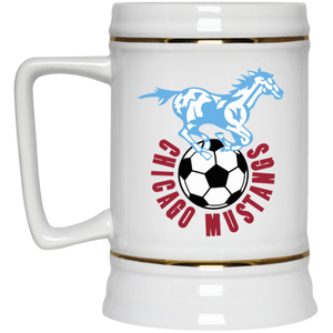 Chicago Mustangs NASL Soccer Team Beer Mug Stein Drinkware 22 Oz. Capacity color White Chicago Mustangs NASL Soccer Team Beer Mug Stein Drinkware 22 Oz. Capacity color White