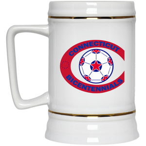 Connecticut Bicentennials NASL Soccer Team Ceramic Beer Stein Mug 22 Oz. Capacity color White Connecticut Bicentennials NASL Soccer Team Ceramic Beer Stein Mug 22 Oz. Capacity color White