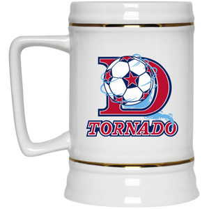 Dallas Tornado NASL Soccer Beer Stein Mug 22 Oz. Capacity color White Dallas Tornado NASL Soccer Beer Stein Mug 22 Oz. Capacity color White