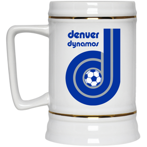Denver Dynamos NASL Soccer Team Beer Mug Stein Drinkware 22 Oz. Capacity color White Denver Dynamos NASL Soccer Team Beer Mug Stein Drinkware 22 Oz. Capacity color White