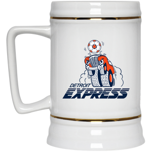 Detroit Express NASL Soccer Team Ceramic Beer Stein Mug 22 Oz. Capacity color White Detroit Express NASL Soccer Team Ceramic Beer Stein Mug 22 Oz. Capacity color White
