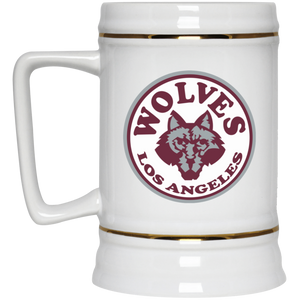 Los Angeles Wolves NASL Soccer Team Beer Mug Stein Drinkware 22 Oz. Capacity color White Los Angeles Wolves NASL Soccer Team Beer Mug Stein Drinkware 22 Oz. Capacity color White