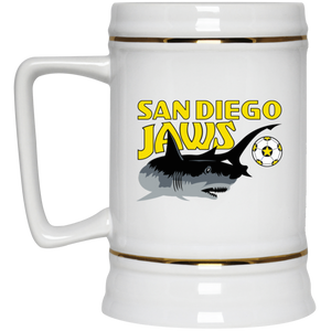 San Diego Jaws NASL Soccer Team Ceramic Beer Stein Mug 22 Oz. Capacity color White San Diego Jaws NASL Soccer Team Ceramic Beer Stein Mug 22 Oz. Capacity color White