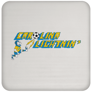 Carolina Lightnin' Drink Coaster Table Pad ASL Soccer Team color White Carolina Lightnin' Drink Coaster Table Pad ASL Soccer Team color White