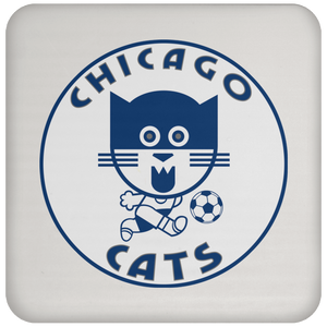 Chicago Cats Drink Coaster Table Pad ASL Soccer Team color White Chicago Cats Drink Coaster Table Pad ASL Soccer Team color White