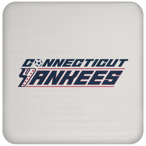 Connecticut Yankees Drink Coaster Table Pad ASL Soccer Team color White Connecticut Yankees Drink Coaster Table Pad ASL Soccer Team color White